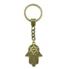 Keychains Lanyards Men Jewelry Key Chain Party Gift Kelechains Bijoux 28x19 mm Hand avec étoile de David Antique Bronze Color Colded Key Rings D240417