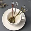 Kaffescoops 10 st Retro Alloy Stereoskopiska skedar Dekorativ tesked dessert för café bordsartiklar cnim