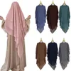 3 warstwy hidżabs abaya islam długa khimar modlitwa odzież Kobiety nagłówek zasłona muzułmańska indyka headscarz niqab ramadan eid hEADDRESS240403