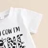 Zestawy odzieży Summer Infant Baby Boy Birthday Strout list Drukuj Krótkie rękawie T-shirt