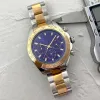 Classic Luxury Mens relógios Top Brand Men Gold Gold Designer Watch Fashion Stopwatch Todo