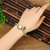 Charm Bracelets Ceramic Dragonfly For Women Round China Bead Flower Braided Bracelet Bangle Girls