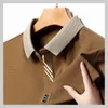 High-End Summer Business Coul Betathing Fabric Mens Lapel Polo Shirt Kort ärm Fashion Designer Tops M-4XL 240329