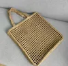 Tote bag spiaggia estate intrecciare paglia rafia donne hobo handbag lettera totebag borse cosmetiche borse lady borse di lusso