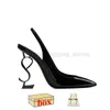 Designer Sandals Luxury Womens High Heels Golden Gold Bottoms Pumps Slides Lady Patent Leather Party Wedding Suede Classics Slingback With Box Slippers Black Shoes