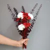 Dekorative Blumen wirklich natürliche getrocknete Blumenstrauß Eukalyptus Blatt Baumwollliebhaber Gras DIY Geschenk Luxus lebende Schlafzimmer Tisch Dekoration