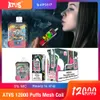 Oryginalne ATVS 12K Puff 12000 Puff Bar Dysposobable E-papieros z inteligentnym wyświetlaczem ekranu 650MAH BATTER BANG KING VAPE DESECHALLE.