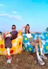 Camp Furniture Inflated Camping Chair Beach Rainbow Flower Lazy Air Sofa Picnic Sleeping Bed Inflatable Swimming Sun Lounger Outdo6027188