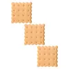 Pillow 3 Pcs Simulated Cookie Decor Wood Coasters For Drinks Funny Wear-resistant Cup Mat Round Wooden Teacup Placemat