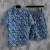 Ins Beach Shirts Suits ShortSleeved Shirts and Drawstring Shorts Hawaiian Print Floral Mens Closes Travel a 240409