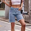 Kvinnors shorts sommar avslappnad rippad denim kvinna 2024 hög midja jeans femme smala korta byxor koreanska y2k mode streetwear