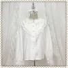 Blouses pour femmes Femmes Lolita Blouse Crop Top Top Flare Lace Long Manches Halter Cashirt Plissé à froufr