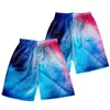 Shorts masculinos fluidos 3d estilo havaiano Hip Hop Cargo