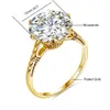 Szjinao Massive Certified 12mm 6cround Cut Pierścień dla kobiet 925 Srebrny ślub Diamond Pass Pass Women Jewelry Sprzedaż 240417