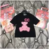 Giyim Setleri Giyim Setleri Lüks Tasarımcı Çocuklar Tshirt Pembe Monogramlı Kısa Moda Marka Yaz Çocuk Treasures ve DHG5J