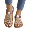 Sandales 2024 Summer Loisker Fashion Fashion Flat Bottom Open Open Toe Bohemian Beach Shoes Elastic Band élastique Sandalias Planas