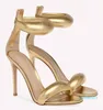 Luxo Gianvitos Bijoux Sandals Sapatos Mulheres Rossis Strapas acolchoadas Nude ouro preto salto alto salto alto zíperes gravedos de logotipo gladiador sexy