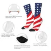 Women Socks Star Flag Print USA 4 juli Independent Day Harajuku Stockings Autumn Non-Slip Men Breattable Skateboard