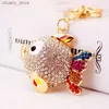 Kekandains Lonyards Dalaful Colorful Crystal Tail Fishfishfish Keches Mots de main Llaveros Keyrings Clé Chains sac à bandoulière Pendent pour les femmes de voiture K252 Y240417