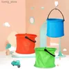 Sand Play Water Fun 2 beach sand bucket toys foldable bucket garden tools outdoor swimming pool game tools childrens summer water toys birthday gifts Y240416