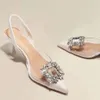 Spring and Autumn Fashion New Sexy Banquet Comfortable Crystal Transparent Solid Color Pointed Toe Women's High Heels