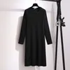 Robes de taille plus taille de taille plus de la taille d'une robe décontractée de printemps coton confortable paillette à paille