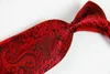 Bow Ties classic floral rouge noir cravate jacquard tissé de soie 8 cm pour cravate masculine.