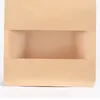 Bolsas de armazenamento 500pcs/lote kraft papel oito vedação lateral fosca de janelas transparentes saco de saco de lágrima de alimentos de alimentos nozes