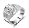 2017 Nya ankomst Luxury Jewelry 925 Sterling Silver Ovial Pave White Topaz Gemstones CZ Diammon Men Ring for Lover039s Gift Siz6477691