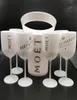 Ice Buckets And Coolers with 6Pcs white glass Moet Chandon Champagne glass Plastic4002077