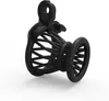 Ultra Small Nylon Male Chastity Cage with 4 Ring Mini Black Chastity Device Anti-Off Ring for Men