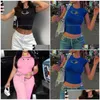 女性用TシャツレディースTシャツY2Kベビーティーストリートウェアファッションスリミングかわいいセクシーなショートスリーブ女性用衣料品女性DHCTVのためのクロップトップ