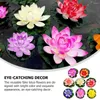 Fleurs décoratives 8pcs Fleur de lotus flottants artificiels Lotus Floating Lotus Decor