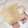 Abendtaschen Freizeitstroh Frauen Schulter Rattan Handtaschen Weiden gewebte Sommerstrandtasche Dame große Kapazität weibliche Bali -Geldbörsen