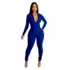 Dames jumpsuits rompers groothandel vrouwen herfst winterkleding bodycon lange mouw solide één stuk outfits magere overalls leggings casu dhqfv