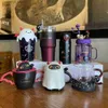 water bottle 2021 Starbucks cup Halloween Black Cat playful little devil cat elf mark straw thermos cup water cup L48