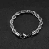 Bangle 19/21/23 cm keel Twisted Rope Chain rostfritt stål armbandsmycken för kvinnor män födelsedagsfest juldag gåva240417