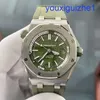 Fancy AP Wristwatch Royal Oak Offshore Series Automatic Mechanical Diving Imperproping Steel Rubber Band Date Affichage Mentide 15710ST 7FU0