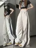 Men's Pants 2024 New Womens Casual Bag Pants Harajuku Extra Large Cargo Pants Y2K Korean Fashion Hip Hop Wide Leg Zipper Trousers Sports Pants Q240417