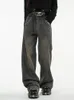 Kvinnors jeans 2024 vinter vintage svart hög midja kvinnor amerikanska mode streetwear brett ben denim byxor raka baggy byxor