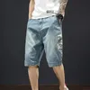 Multi Color Male Denim Shorts Graphic Stretch Blue In Thin Mens Short Jeans Pants Baggy Streetwear Wide Jorts Y2k Designer 240410