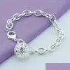 Bedelarmbanden 925 Sterling Sier Round Hollow Ball hanger Bracelet For Women Engagement Fashion Party Sieraden Drop Delivery Dh5Q4