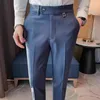 Ternos masculinos 2024 Cor sólida Slim Fit Suit Pants Men Men Versátil Vestido Casual de Empresa Casual Escritório Social Streetwear 28-36