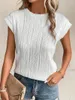 여자 T 셔츠 질감 짧은 슬리브 티셔츠 숙녀 여름 크루 넥 트렌디 기본 캐주얼 한 캐주얼 한 단색 티셔츠