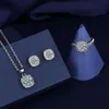 Designer sieraden Harry Brand Three Piece Set Winston Princess of the States Round Pakket sieraden Geschenk ketting Ringen oorbevestigingenAdvanced l 7959