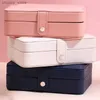 Accessories Packaging Organizers DoubleLayer Portable Jewelry Box Organizer Display Travel Necklace Earrings Ring Case Boxes Leather Storage Z Y240423 OBFE