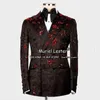 Herrenanzüge elegante Jacquard -Männer für Hochzeit maßgeschneiderte 2 Stücke Doppelbrust Jacke Hosen Bräutigam Smoking Dinnerparty Prom Blazer