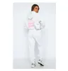 トップホワイトフォックスデザイナーラックスーツパーカーセット2つの2ピースセット女性メンズ衣類セットスポーティな長袖プルオーバーフード付き2ピースの短袖48