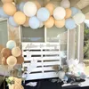 Party Decoration 28pcs Blue Brown Balloons White Blush Neutral Latex Ballon för kön avslöja bröllop födelsedag baby shower björndekor