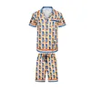 Casablanc-S 23SS Designer Men T-shirt Set Sport Knit Rabbit Silk Mens Designer Shirts Hawaiian Short à manches à manches à manches